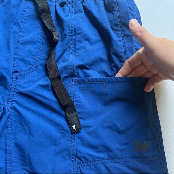 WITHOUT WALLS blue nylon belted athletic shorts - Picture 4 of 9